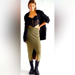 Free People Skyline Midi Skirt XS